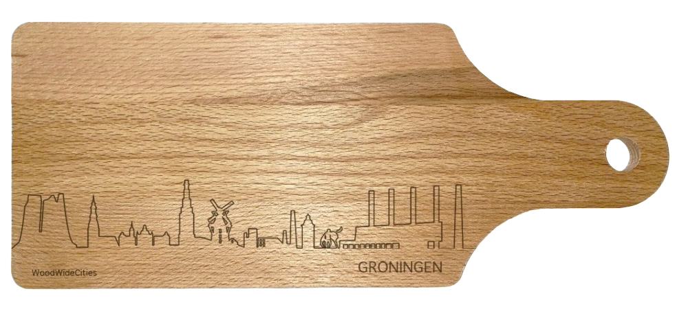 Houten borrelplank met skyline*